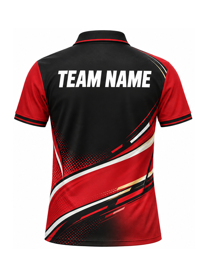 Crimson Velocity custom Billiards team shirt - back team name preview