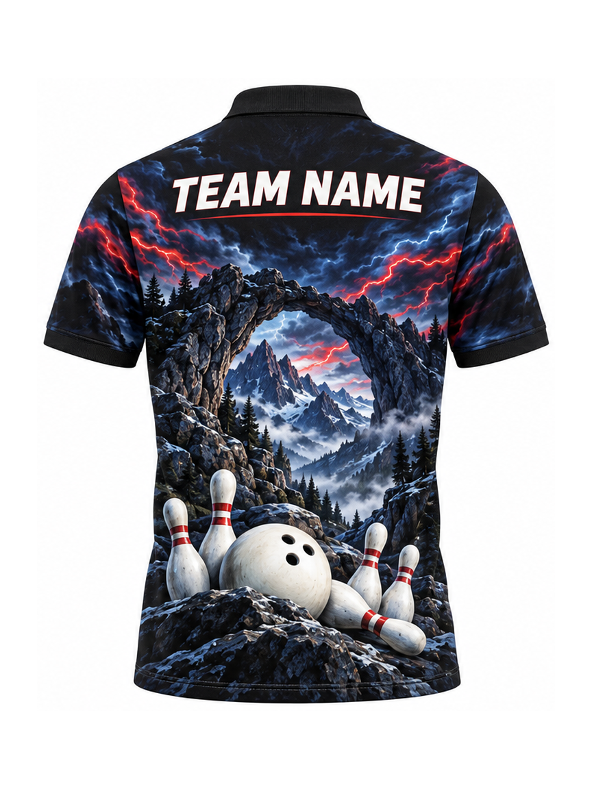 Wolf Slate Thunderpass custom Bowling team shirt - back team name preview