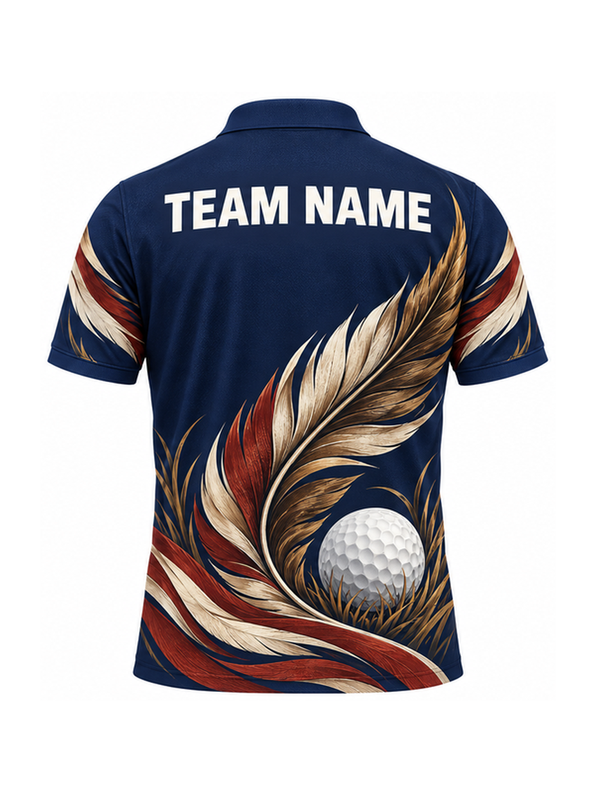 Heritage Eagle Current custom Golf team shirt - back team name preview