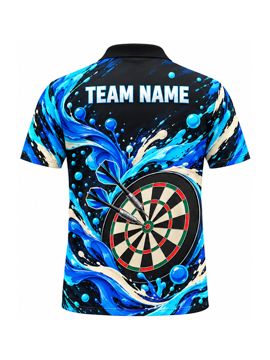 Azure Paint Current custom Darts team shirt - back team name preview