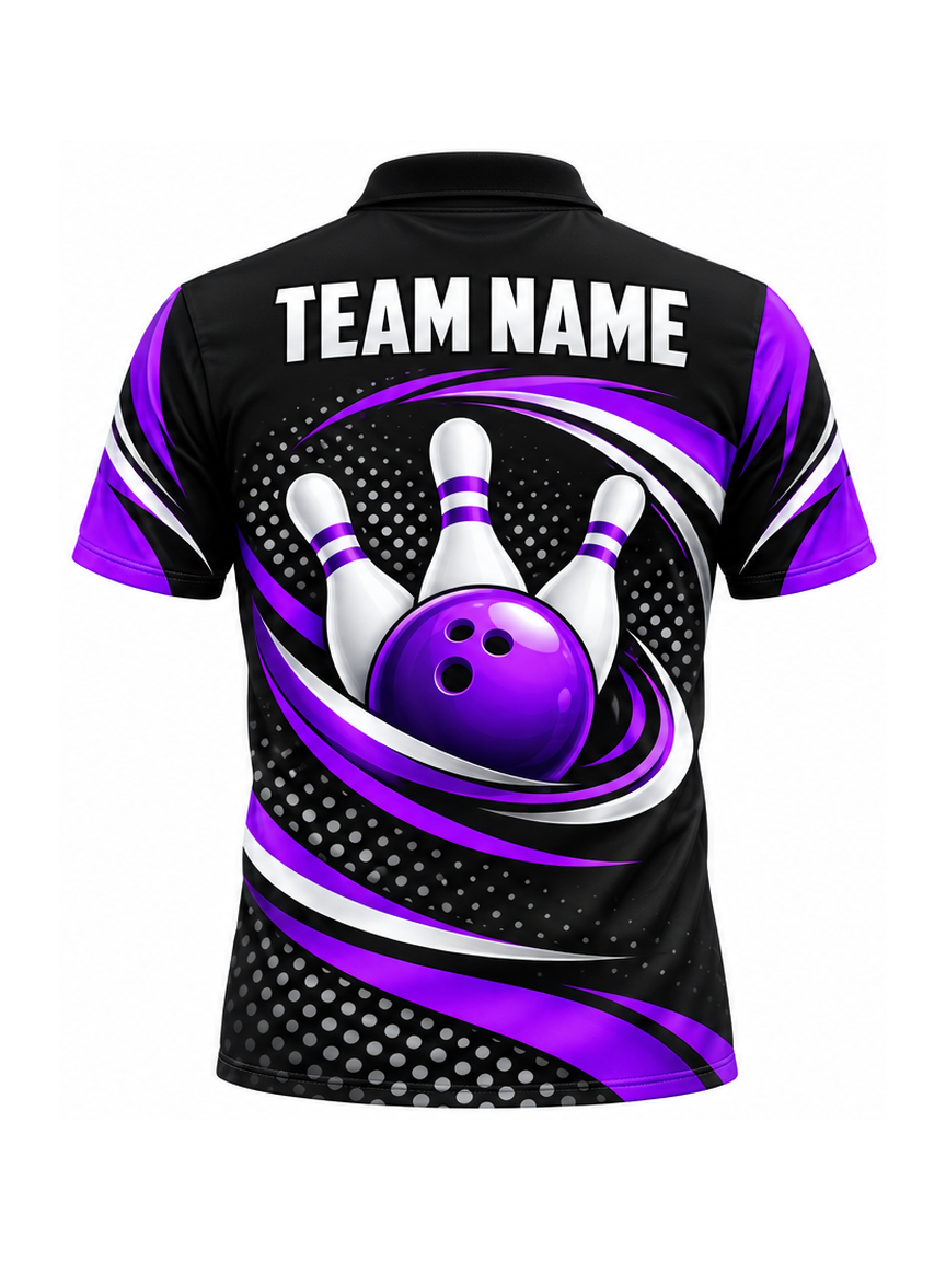 Violet Ribbon Current custom Bowling team shirt - back team name preview