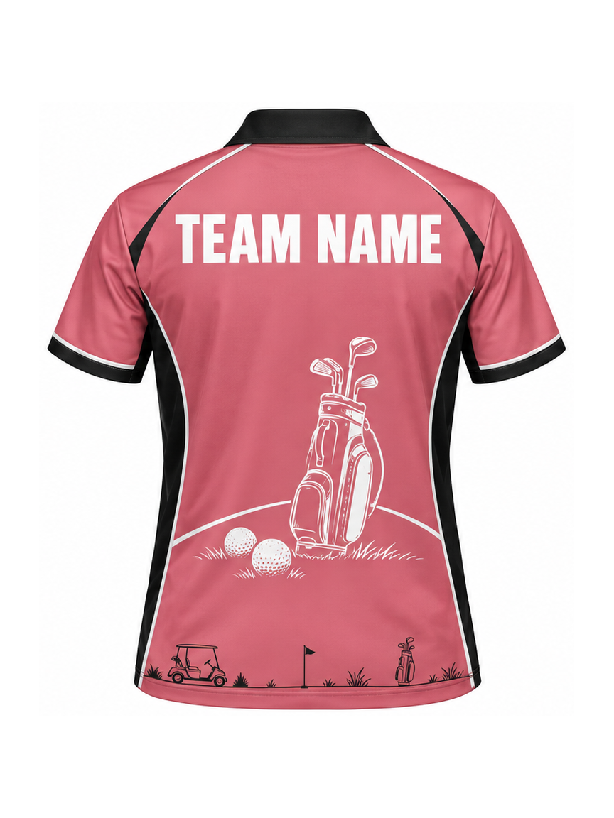 Rose Linework Swing custom Golf team shirt - back team name preview
