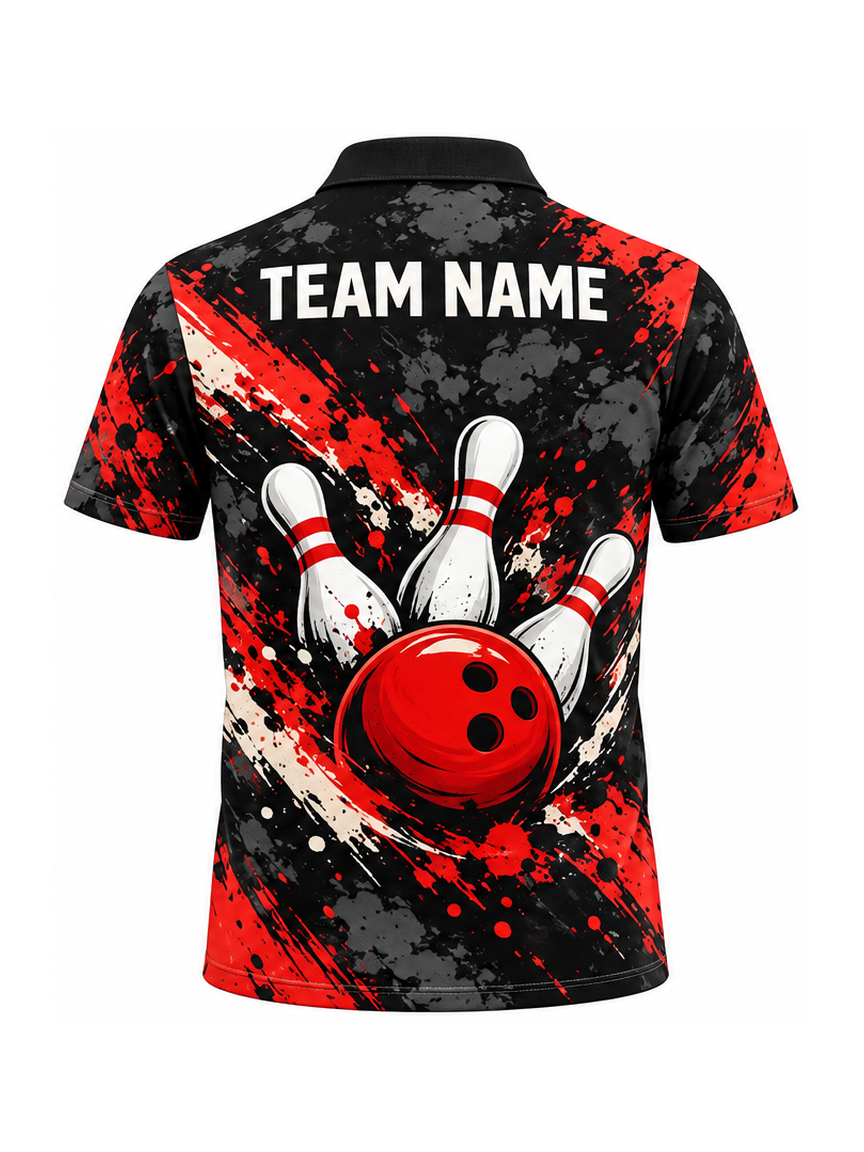 Scarlet Ink Collision custom Bowling team shirt - back team name preview