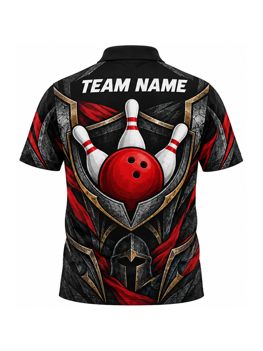 Obsidian Helm Relic custom Bowling team shirt - back team name preview