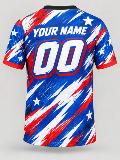 Back of the jersey with the placeholder name and number area