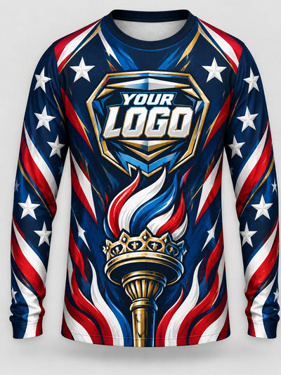 Front of the jersey with the placeholder logo area