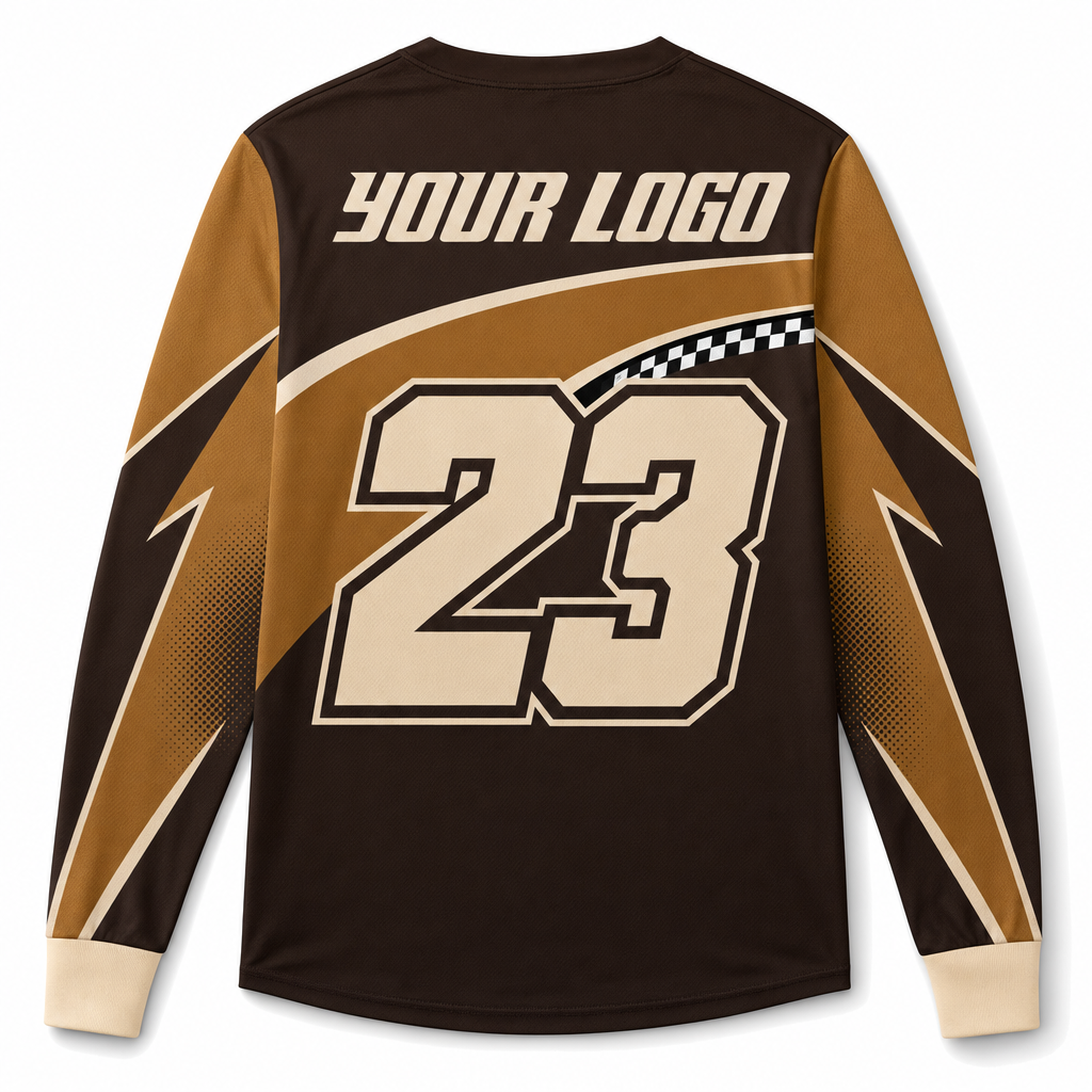 Bronze Team Jersey, back, showing rider number placement