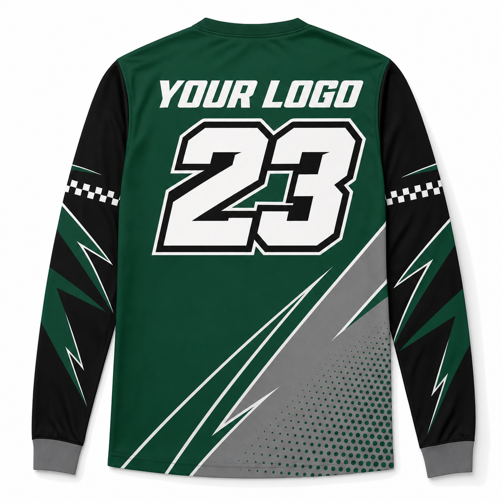 Rack Team Jersey, back, showing rider number placement