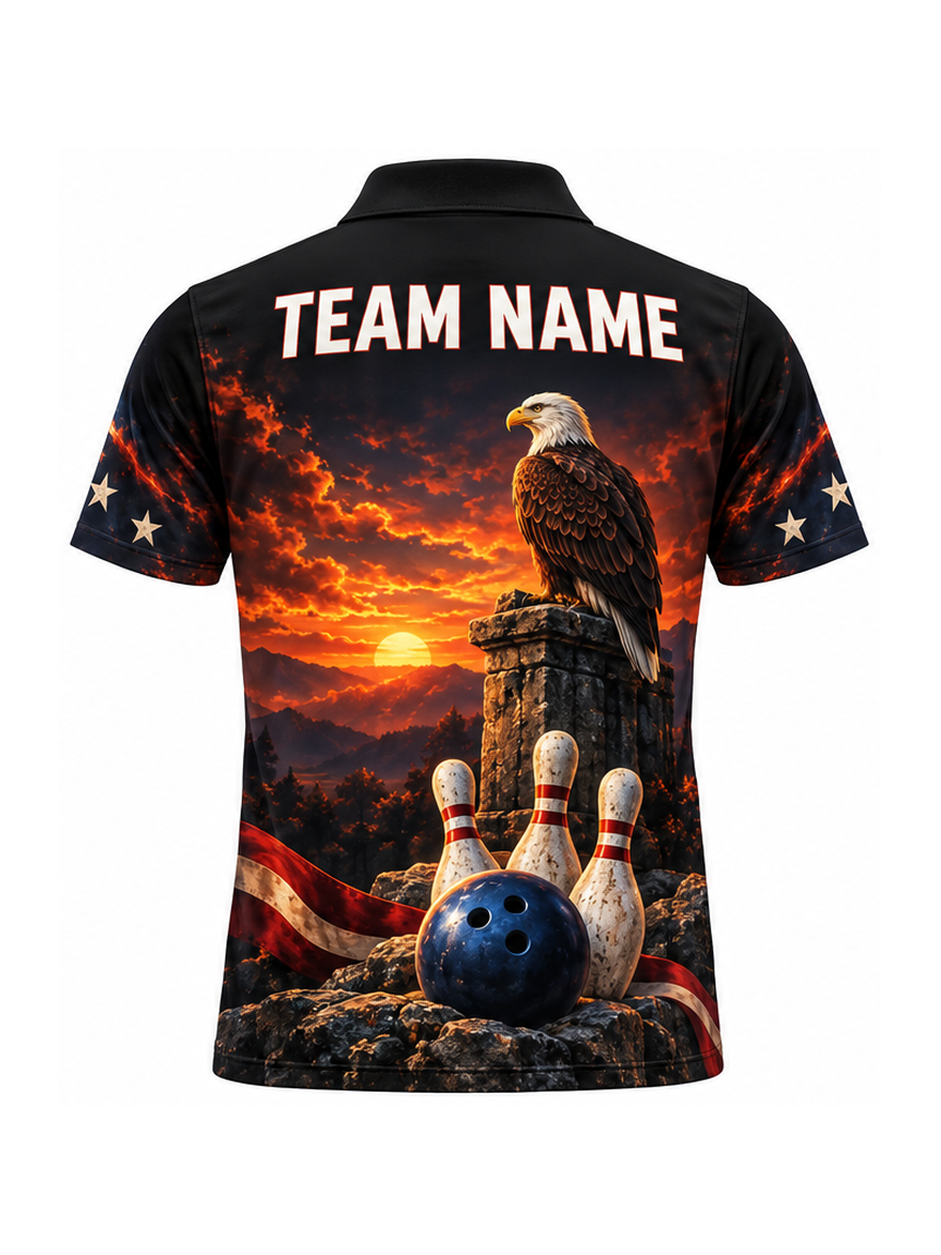 Eagle Ember Standardstone custom Bowling team shirt - back team name preview