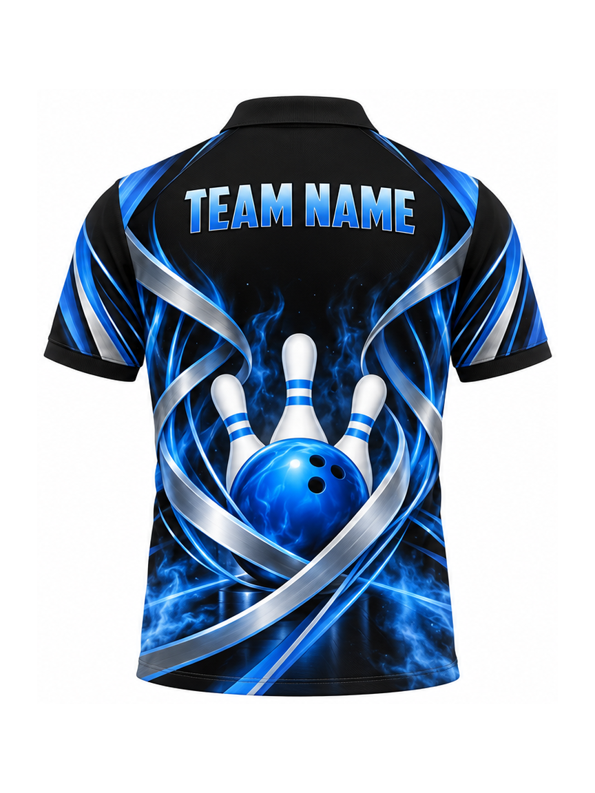 Azure Helix Passage custom Bowling team shirt - back team name preview