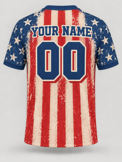 Back of the jersey with the placeholder name and number area