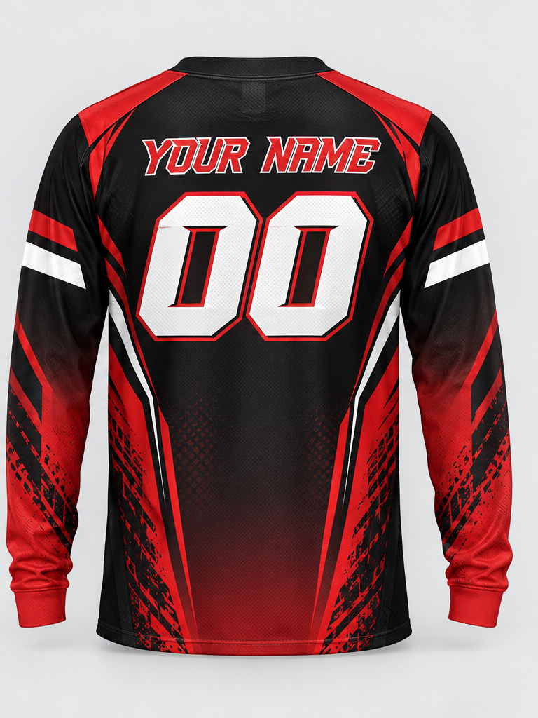 Crimson Nightfade Custom Dirt Bike Jersey - back view