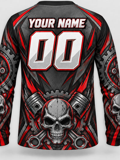 Back of the jersey with the placeholder name and number area