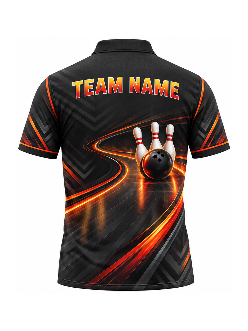 Graphite Ember Switchback custom Bowling team shirt - back team name preview
