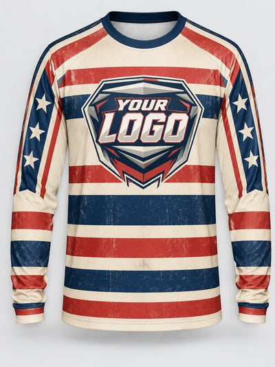 Front of the jersey with the placeholder logo area