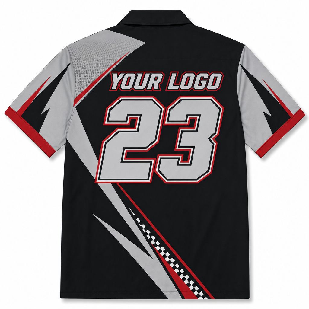 Carbon Bowling Shirt, back, showing number placement
