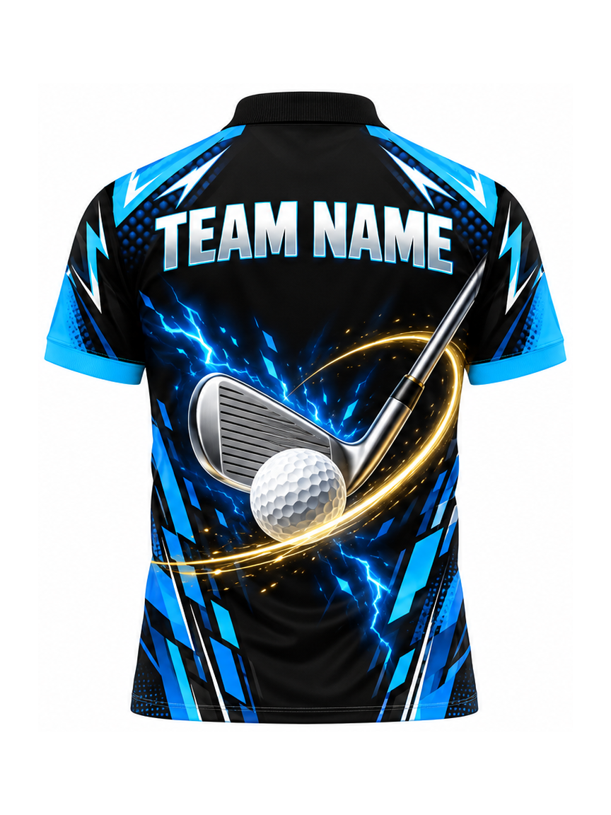 Voltage Tee Break custom Golf team shirt - back team name preview