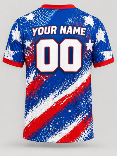 Back of the jersey with the placeholder name and number area