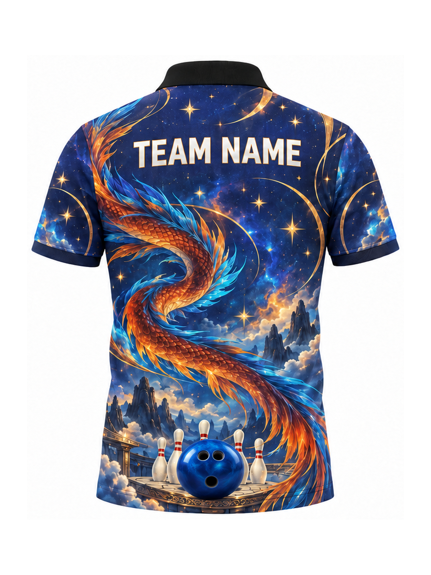Celestial Copper Wyrm custom Bowling team shirt - back team name preview