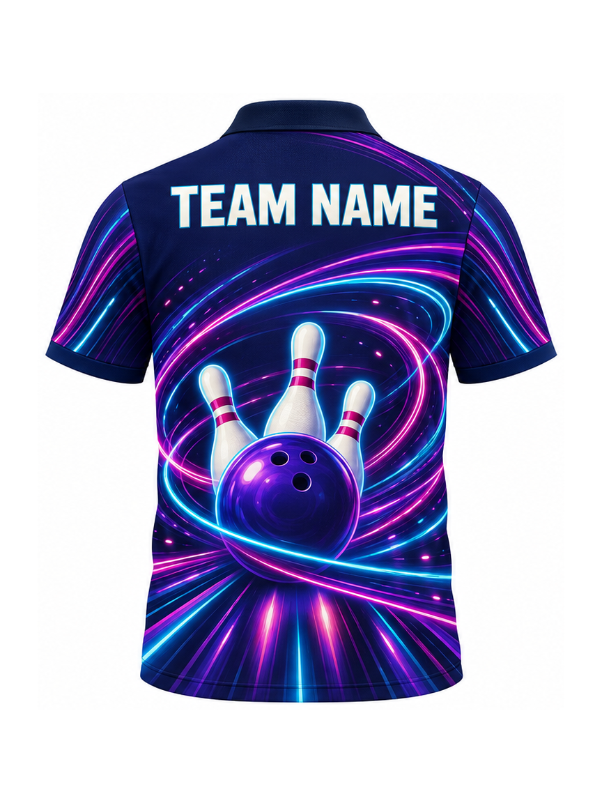 Violet Echo Tracks custom Bowling team shirt - back team name preview