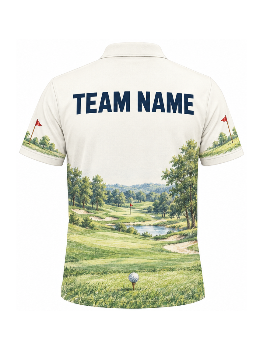 Meadow Pencil Links custom Golf team shirt - back team name preview