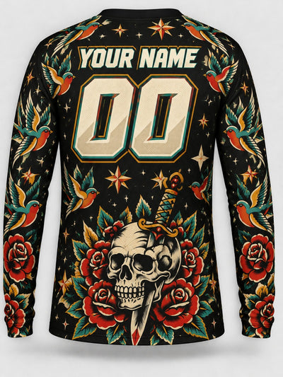 Back of the jersey with the placeholder name and number area