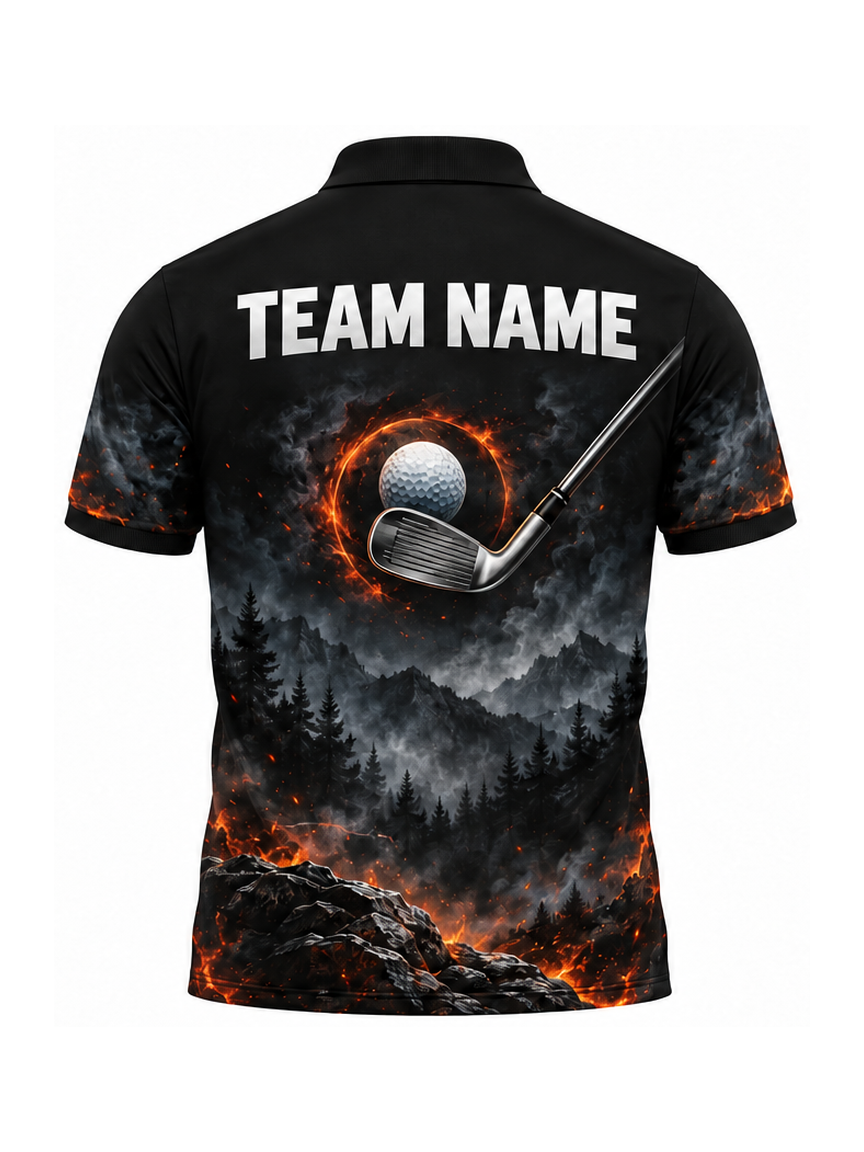Ember Wolf Approach custom Golf team shirt - back team name preview