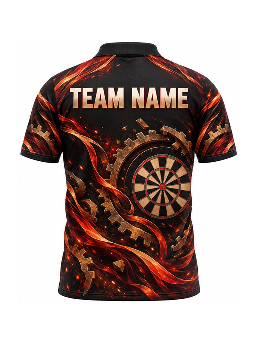 Clockwork Ember Dragon custom Darts team shirt - back team name preview