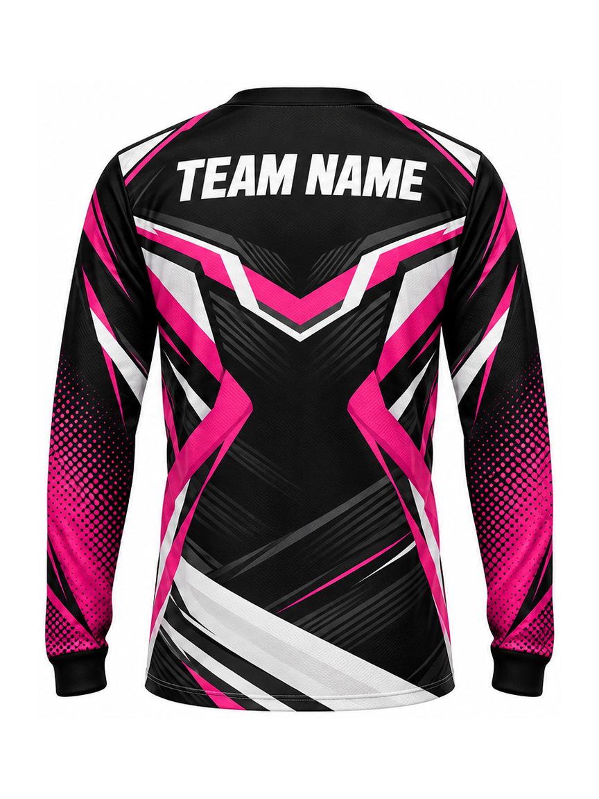 Pink Velocity Weave custom motocross jersey - back view