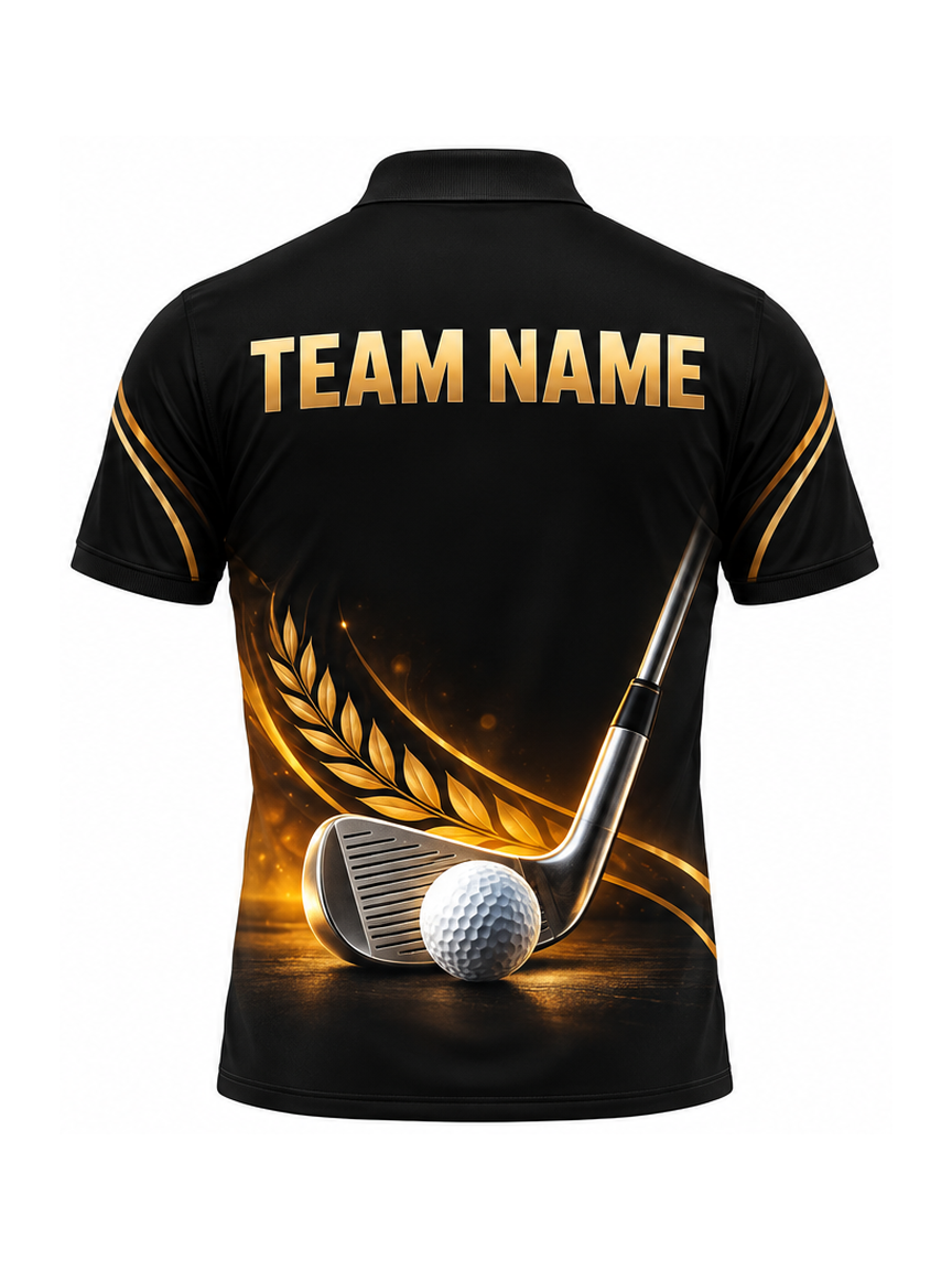 Amber Clubhouse Pour custom Golf team shirt - back team name preview