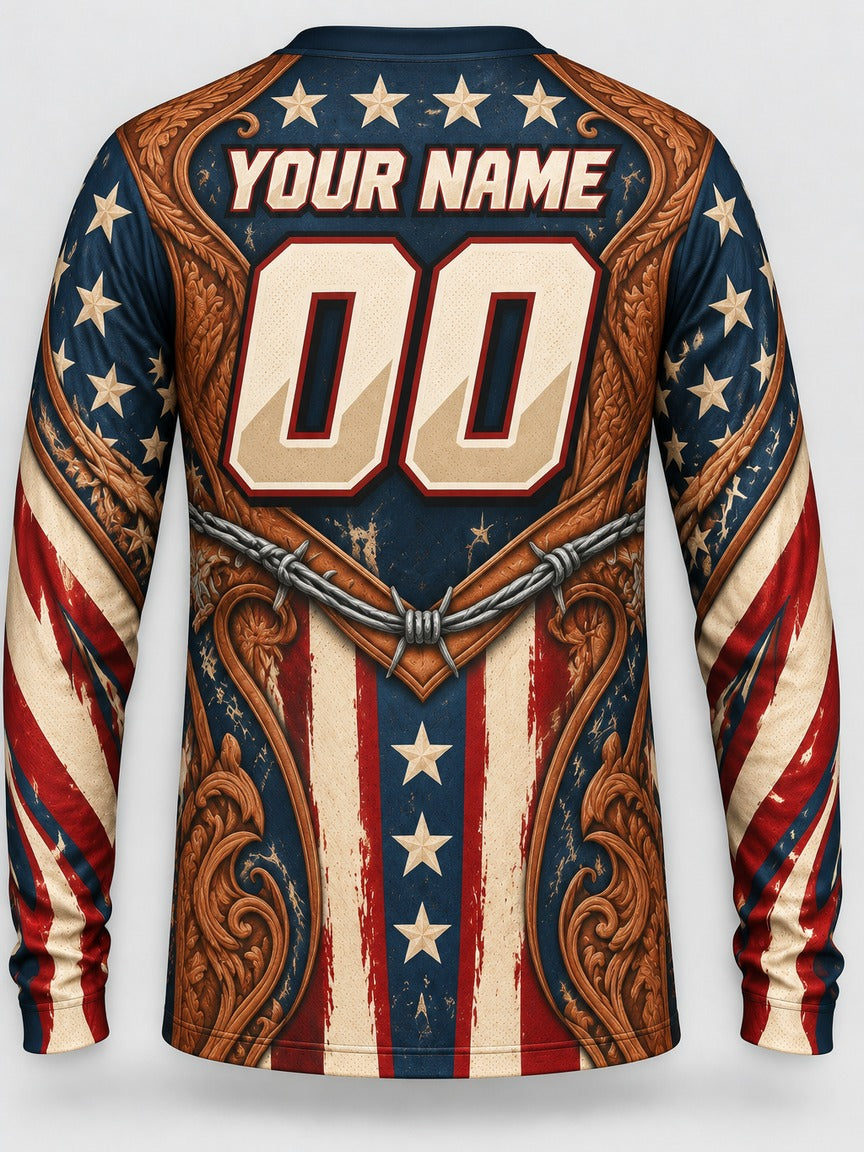Western Freedom custom motocross jersey - back view