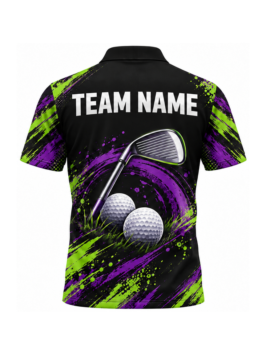 Violet Clover Hare custom Golf team shirt - back team name preview