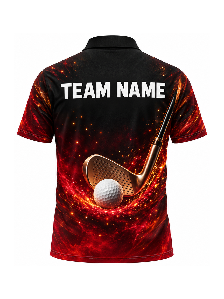 Crimson Meteor Drive custom Golf team shirt - back team name preview