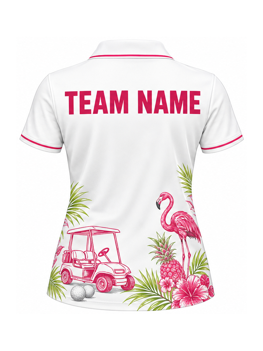 Pink Pineapple Caddie custom Golf team shirt - back team name preview