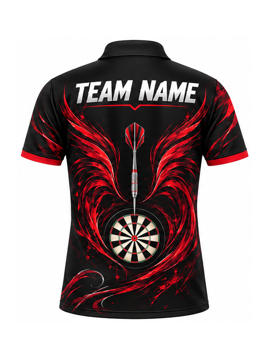 Crimson Dragon Calligraphy custom Darts team shirt - back team name preview