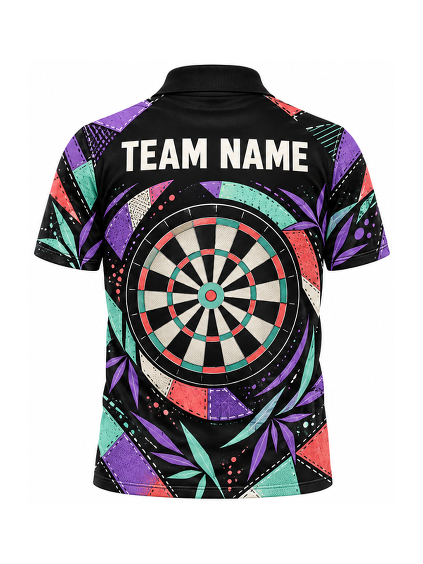 Patchwork Moon Panda custom Darts team shirt - back team name preview