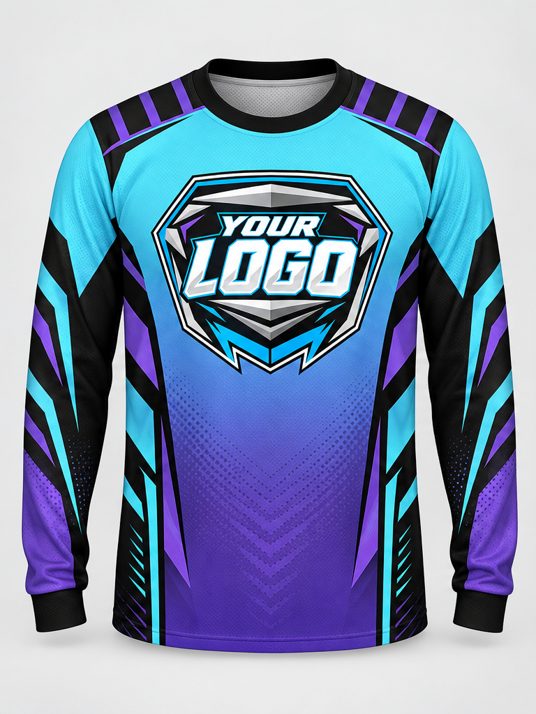 Violet Gradient Custom Dirt Bike Jersey - front view