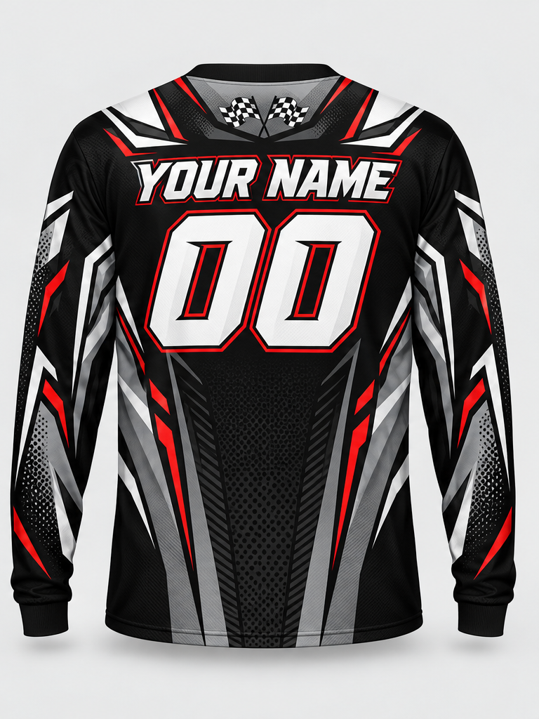 Graphite Redline Custom Dirt Bike Jersey - back view