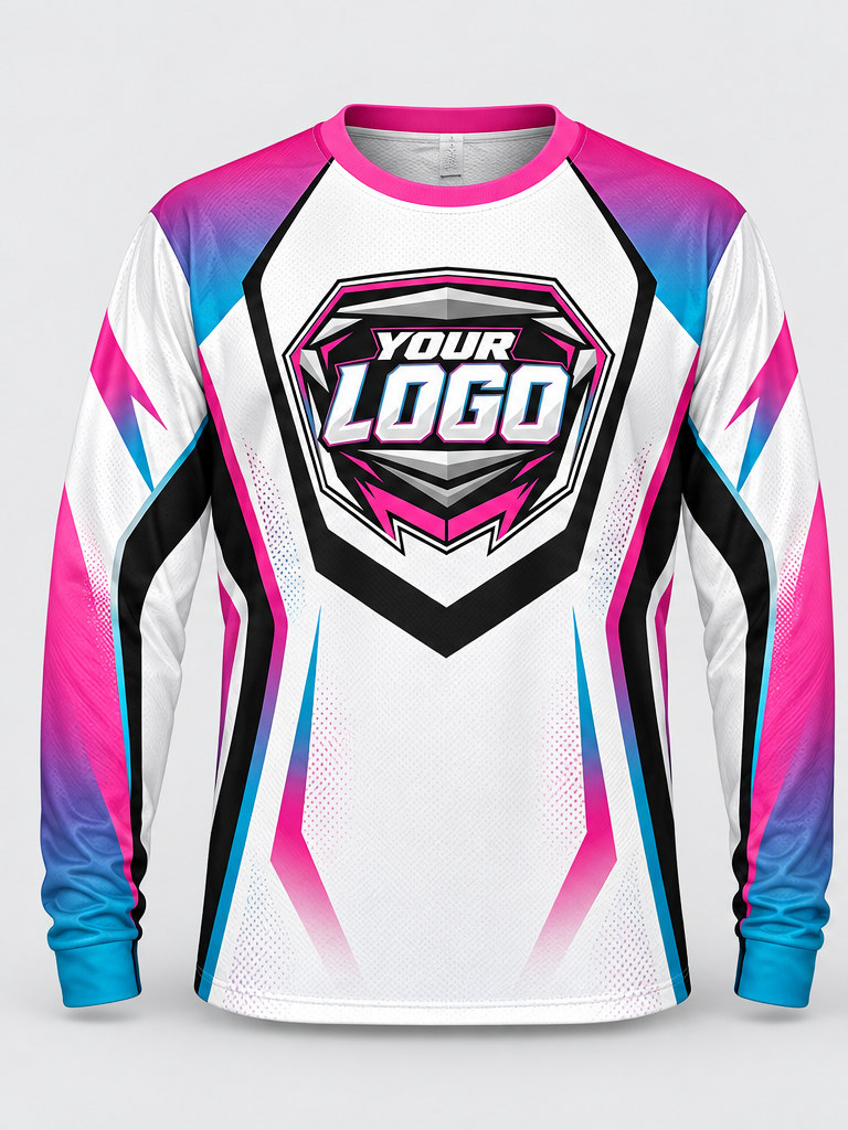 Magenta Ice Frame Custom Dirt Bike Jersey - front view