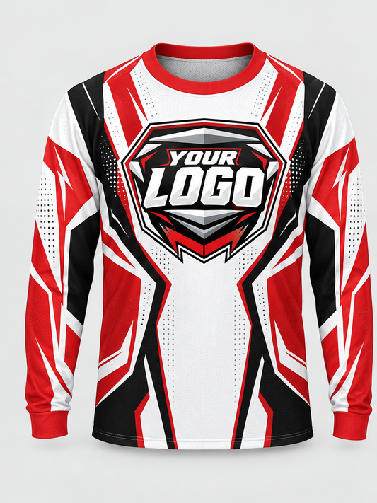 Crimson Vector Custom Dirt Bike Jersey - front view