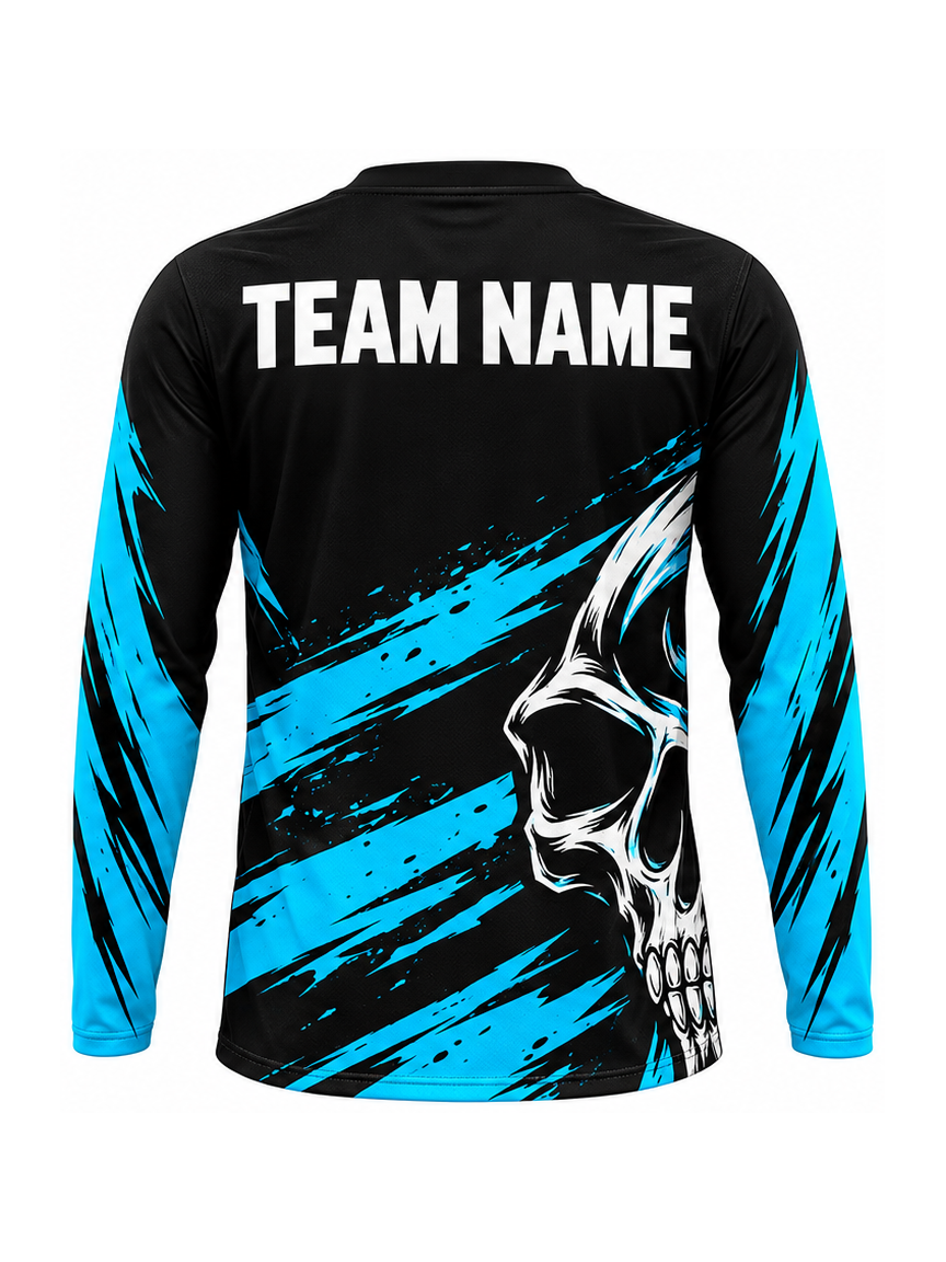 Cyan Phantom Trail custom Motocross team shirt - back team name preview