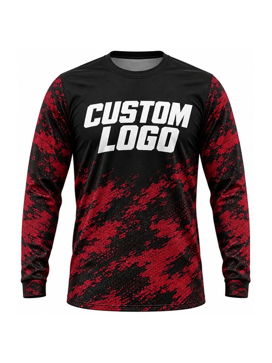 Burgundy Brushwood custom Motocross team shirt - front logo preview