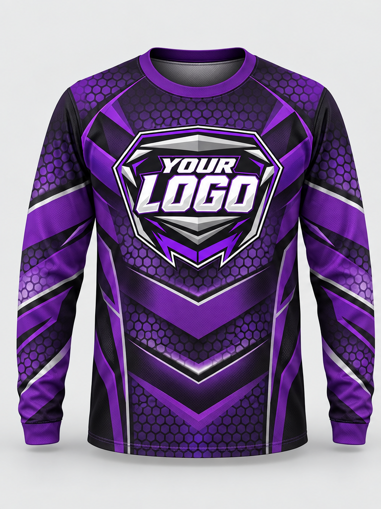 Purple Hex Chevron Custom Dirt Bike Jersey - front view