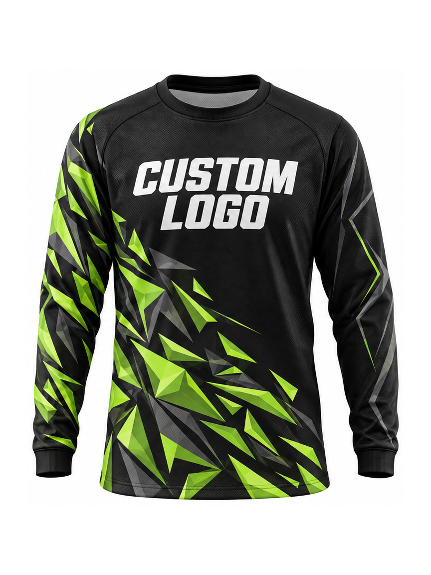 Lime Fractureline custom motocross jersey - front view