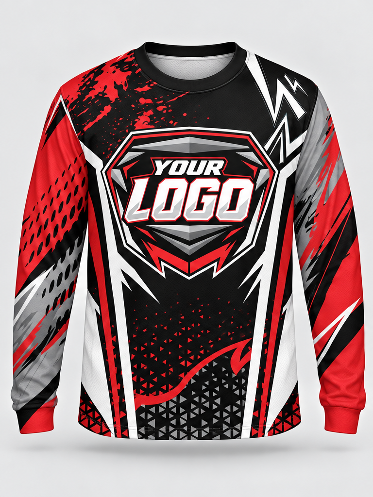 Crimson Shard Splash Custom Dirt Bike Jersey - front view