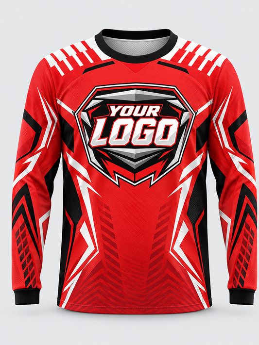 Scarlet Angular Frame Custom Dirt Bike Jersey - front view
