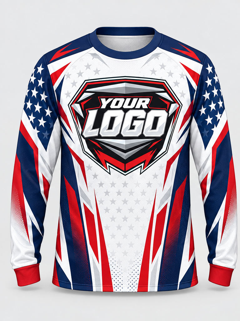 Patriot Arrowline custom motocross jersey - front view