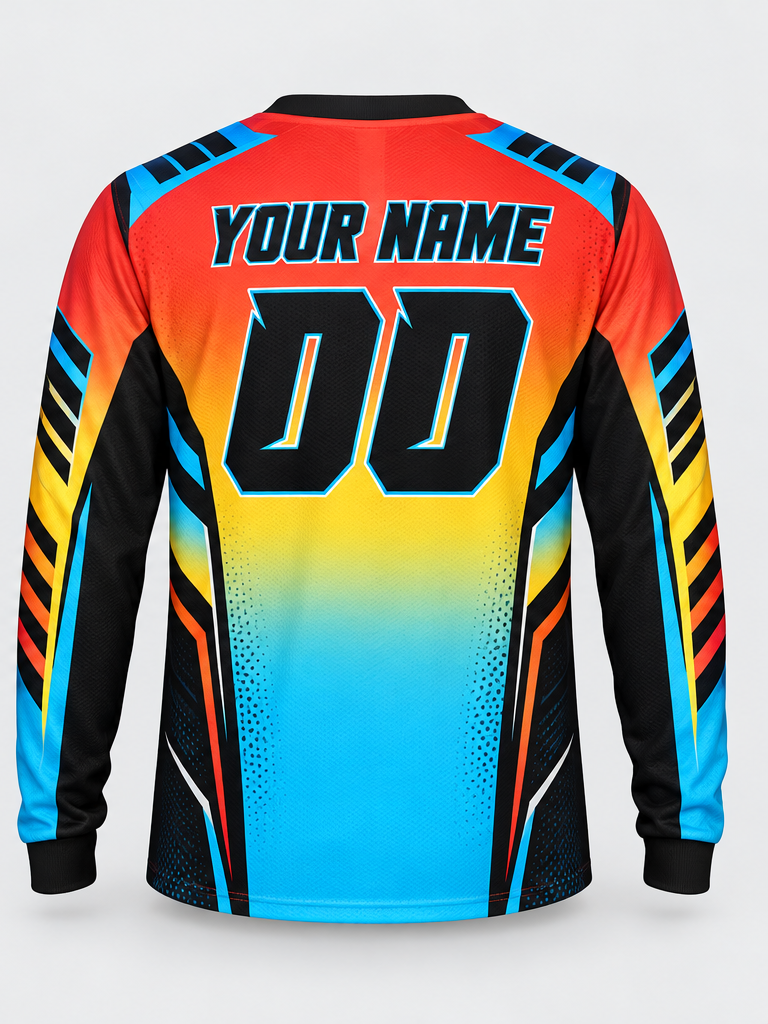 Solar Gradient custom motocross jersey - back view