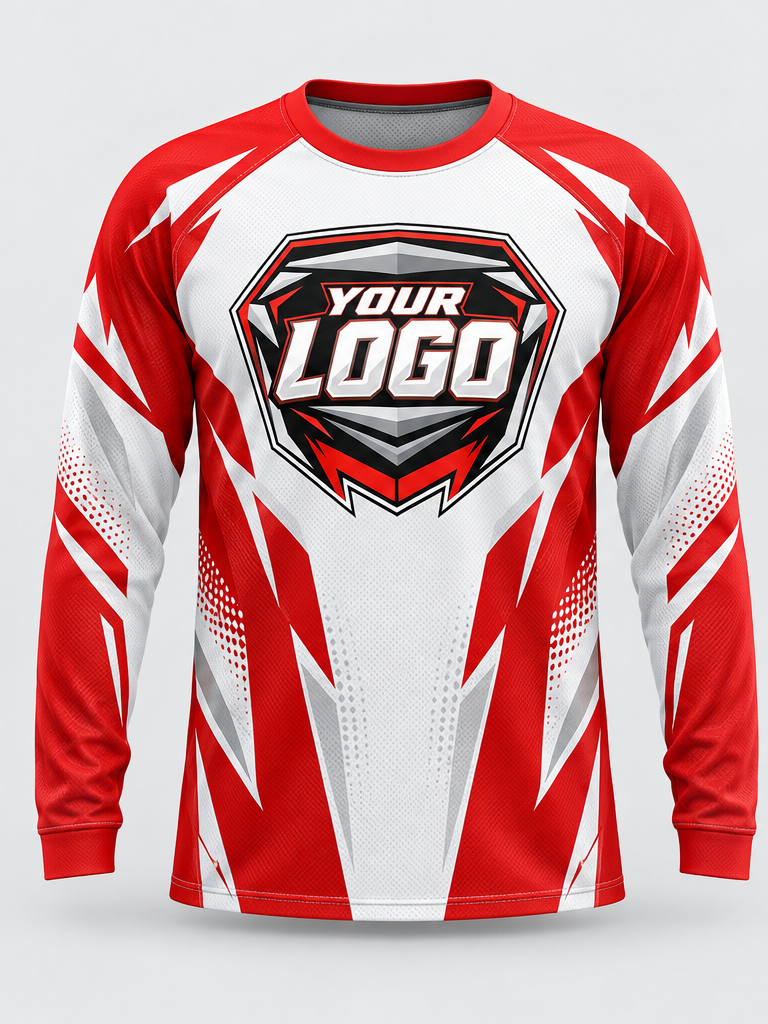 Scarlet White Flash Custom Dirt Bike Jersey - front view