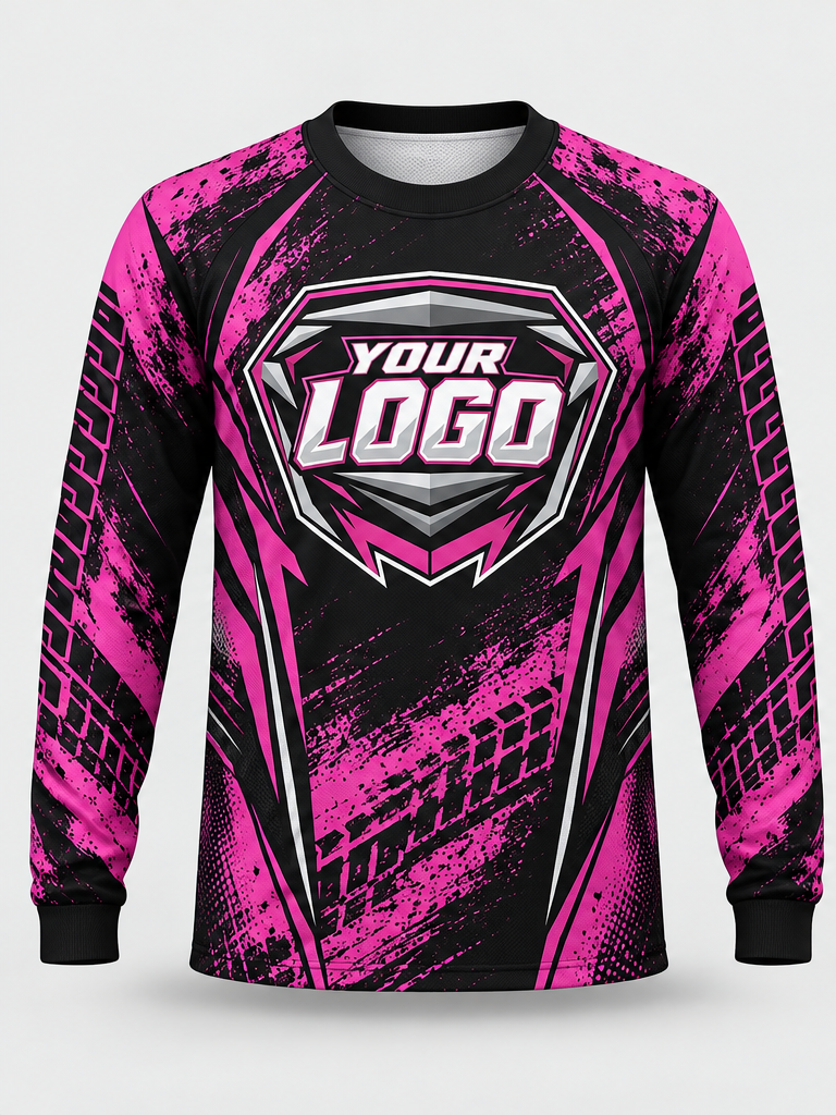 Magenta Nightfall Custom Dirt Bike Jersey - front view